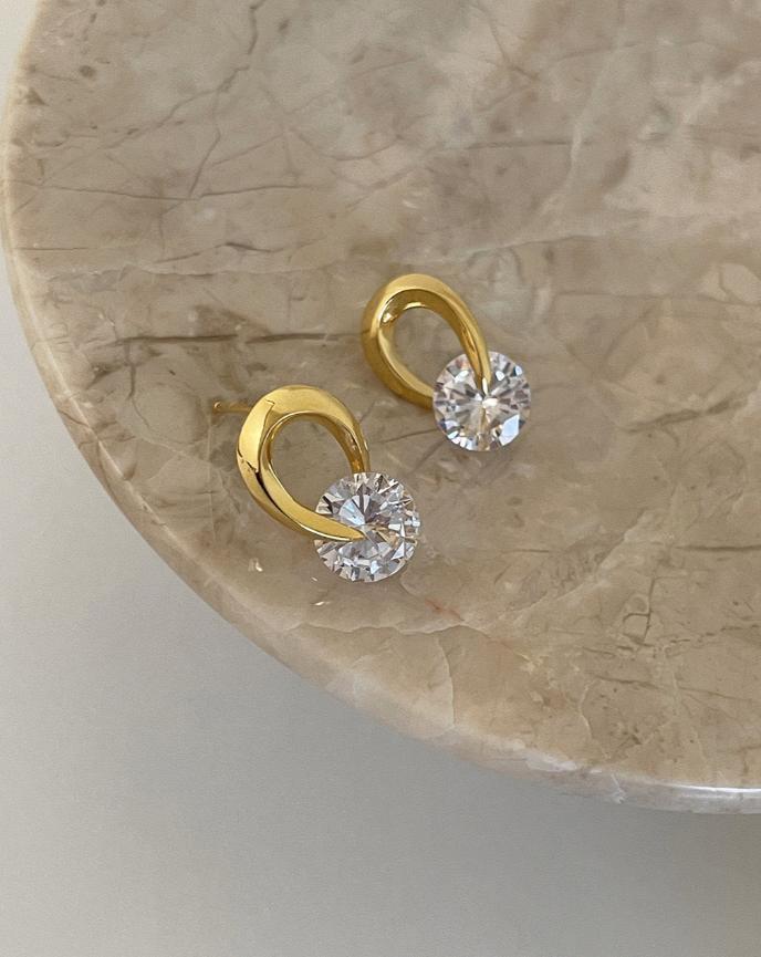 Sparkling Zircon Earrings