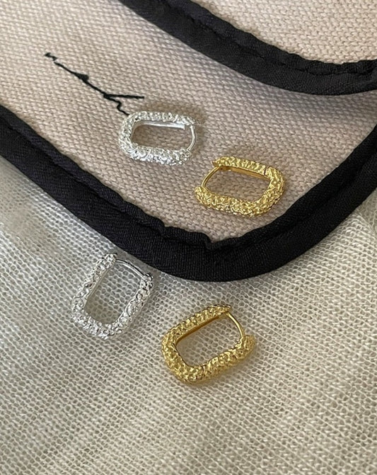 Textured Square Hoop Earrings