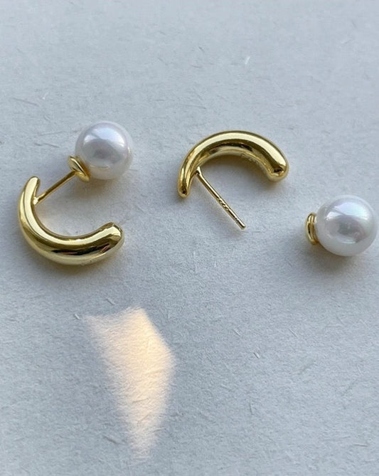 Gold Pearl Earrings