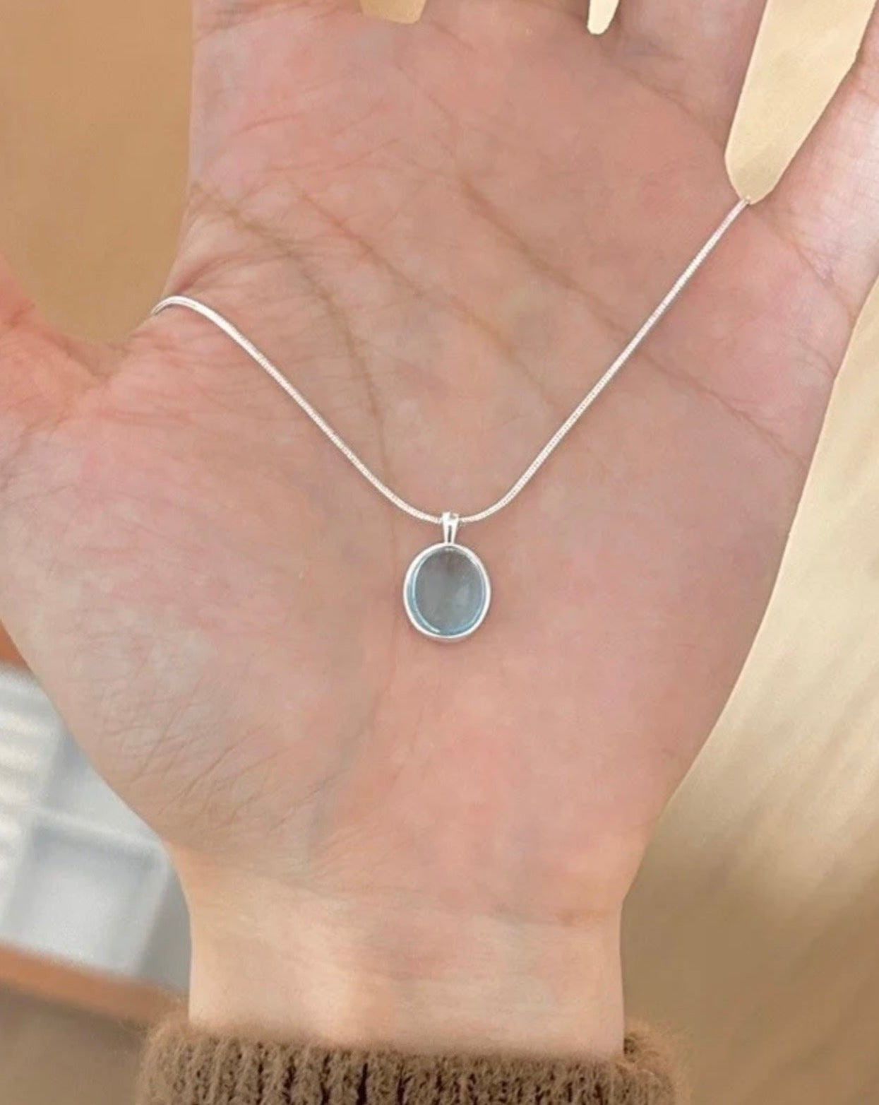 Aquamarine Moonstone Unisex Necklace