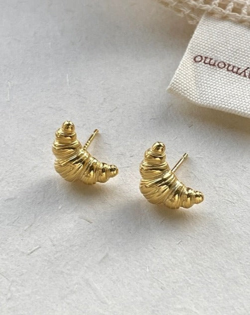 Mini Croissant Pretzel Earrings