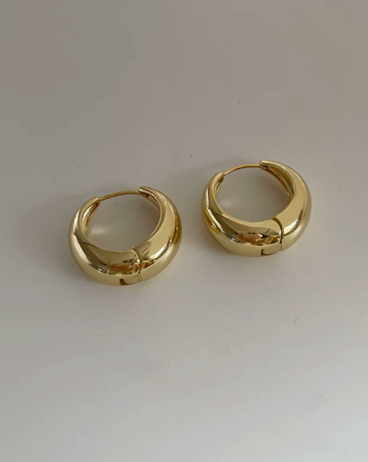 Fashion Gold Hoop Huggie Clip-on Earrings