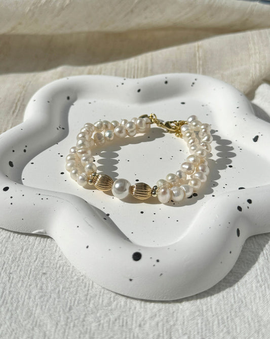 Handmade 14k Gold-Plated Freshwater Pearl Bracelet