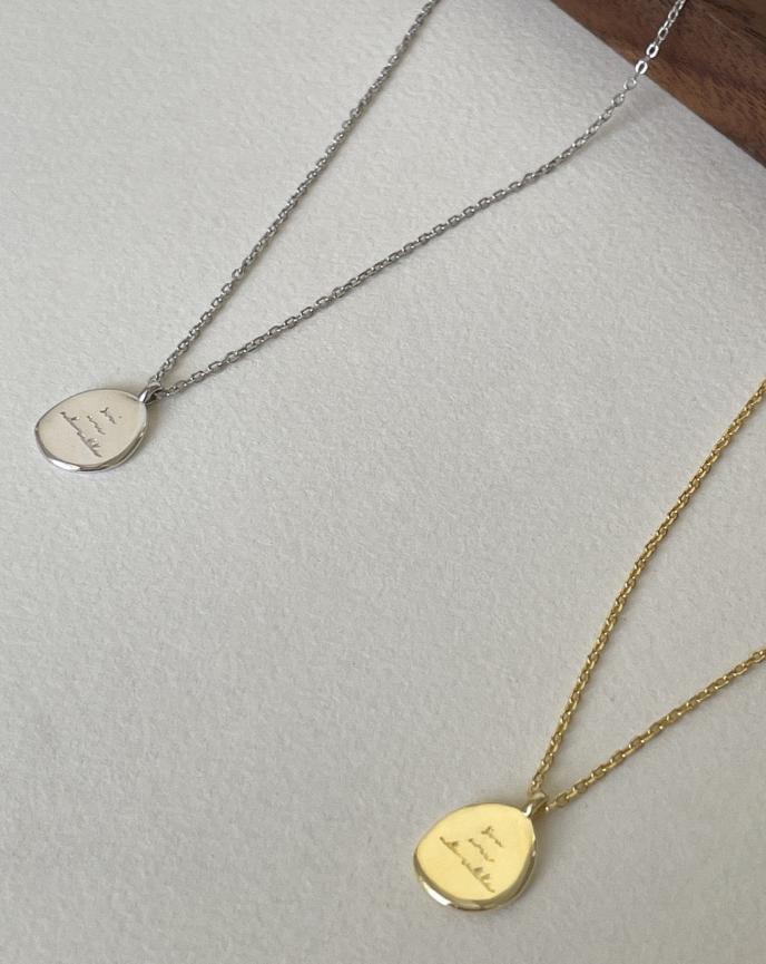 Gold and Silver Letter Disc Pendant Necklace