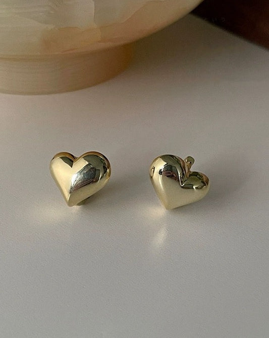 Gold Heart Earrings