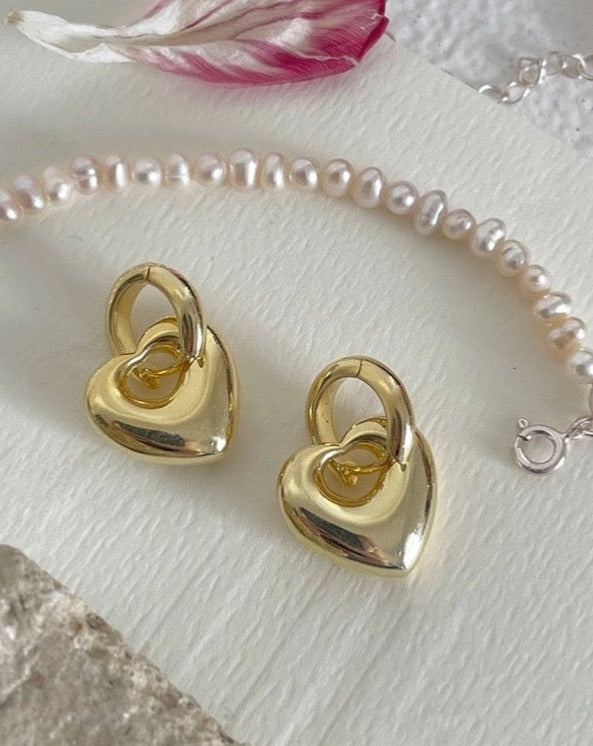 heart pendant hoop earrings 